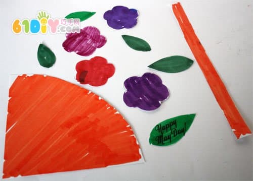 Kindergarten Mother's Day making small flower baskets