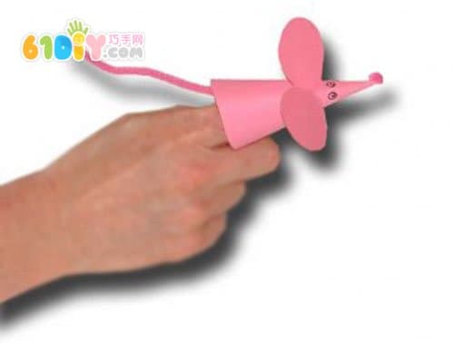 Handmade finger puppet mouse