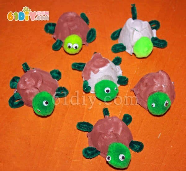 Egg box handmade small turtle