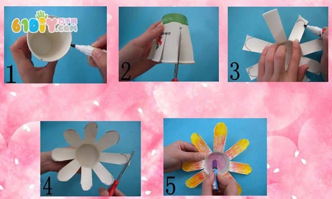 How to make flowers with paper cups