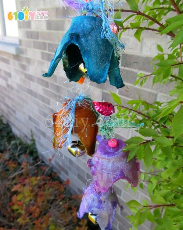 Turn waste into treasure handmade - egg box making wind chime ornaments