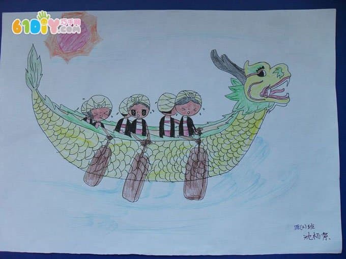 Children draw Dragon Boat Festival