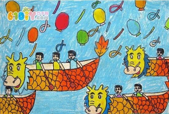 Children draw Dragon Boat Festival