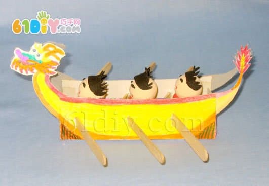 Children's small hand: How to make a Dragon Boat Festival dragon boat with a carton