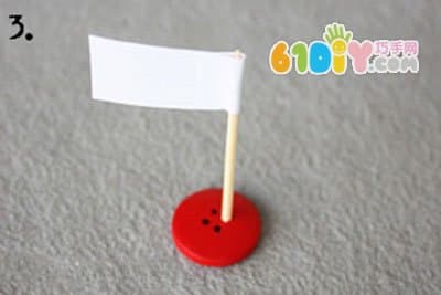 Button small flag handmade
