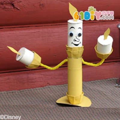 Paper tube handmade candlestick villain