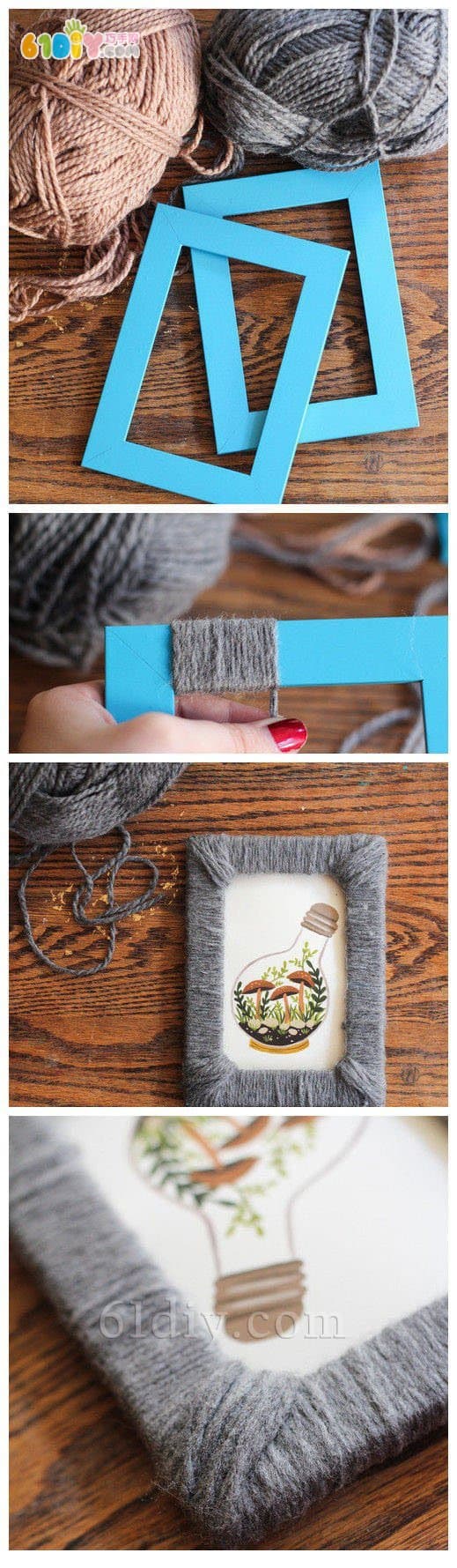 Wool photo frame DIY production