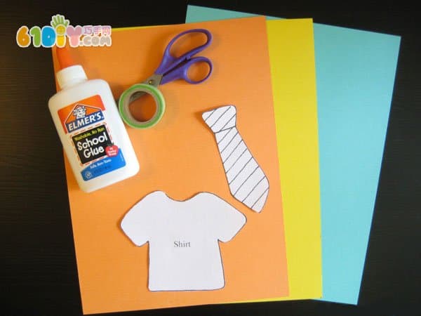 Kindergarten Father's Day DIY: Short Sleeve Tie Card