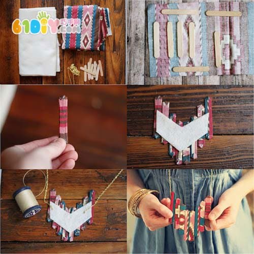 Ice cream stick personality handmade necklace