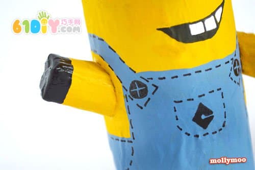 Children's Handmade: Roll Paper Core DIY Funny Little Yellow Man