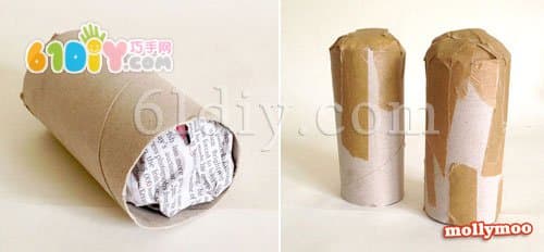 Children's Handmade: Roll Paper Core DIY Funny Little Yellow Man