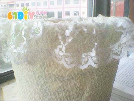 Paper Bowl DIY Lace Storage Bucket