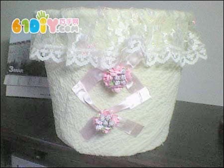 Paper Bowl DIY Lace Storage Bucket