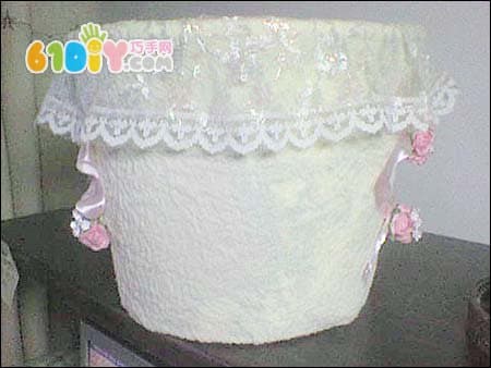 Paper Bowl DIY Lace Storage Bucket