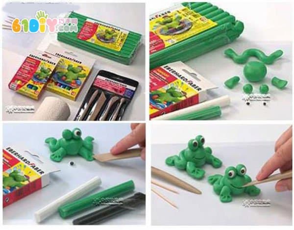 Handmade Clay Frog Art