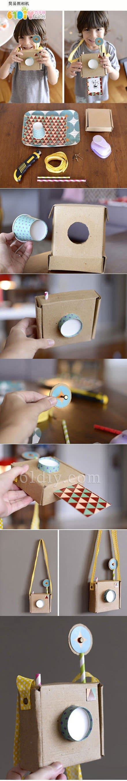 Making a camera from a waste paper box