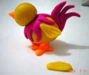 Clay making cartoon chick