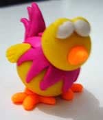 Clay making cartoon chick