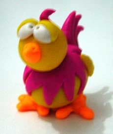 Clay making cartoon chick