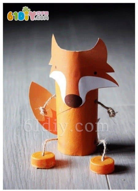 Handmade fox puppet