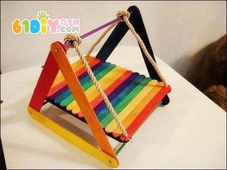 Popsicle Stick DIY Making a Mini Swing
