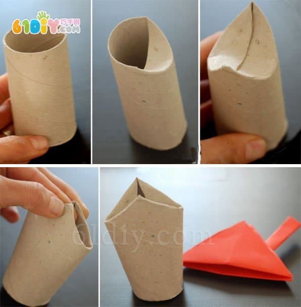 Roll paper core handmade small house