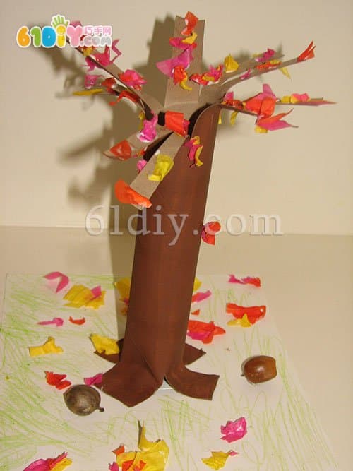 Paper core tube handmade beautiful tree