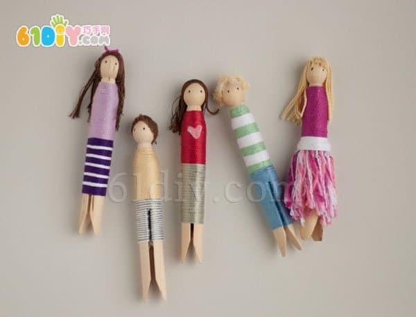 How to make wooden clip dolls