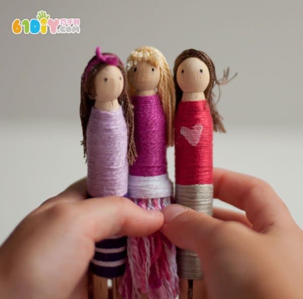 How to make wooden clip dolls