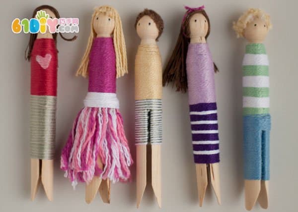 How to make wooden clip dolls