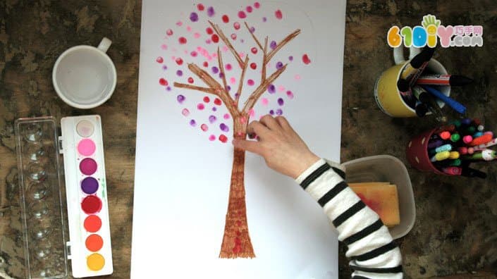 Fingerprint painting love tree DIY