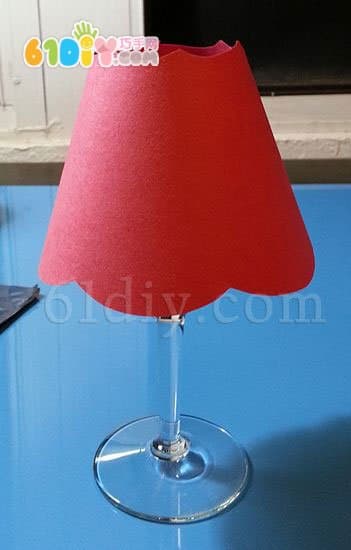 Wine glass table lamp DIY production
