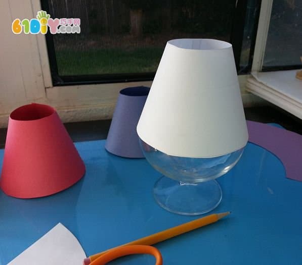Wine glass table lamp DIY production
