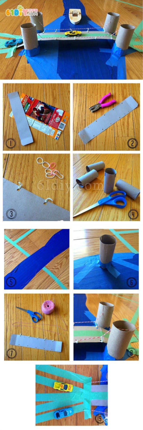 Paper core carton DIY production bridge