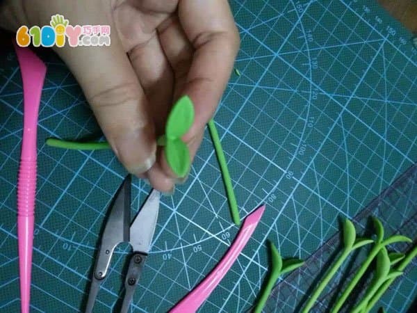 Clay making fresh shoots potted