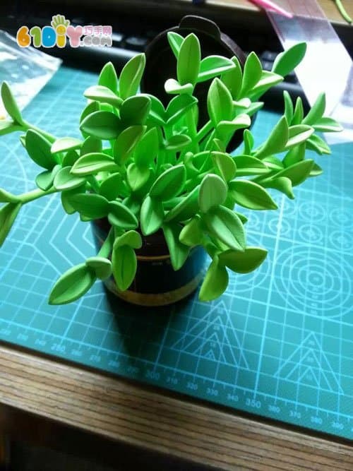 Clay making fresh shoots potted