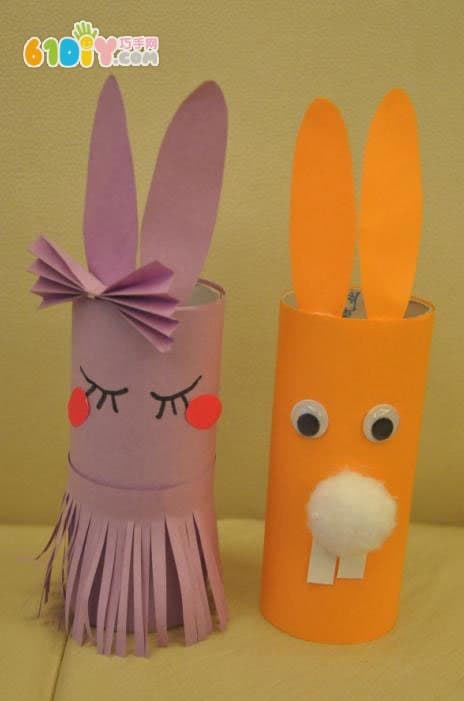 Handmade Paper Tube Rabbit