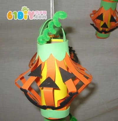 Paper Tube Pumpkin Lantern