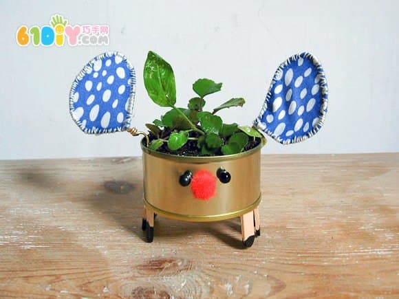 Iron jar DIY making cartoon potted plants