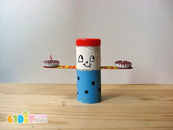 Paper tube handmade cute villain candlestick