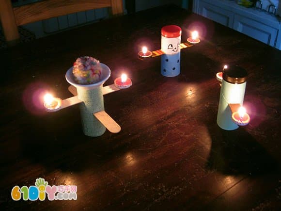 Paper tube handmade cute villain candlestick