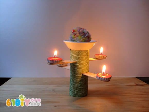 Paper tube handmade cute villain candlestick