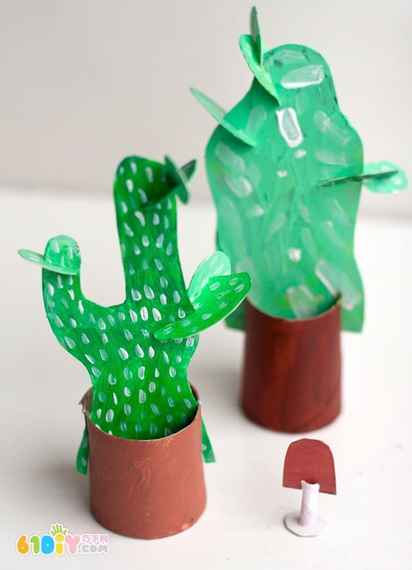 Cardboard cactus sculpture