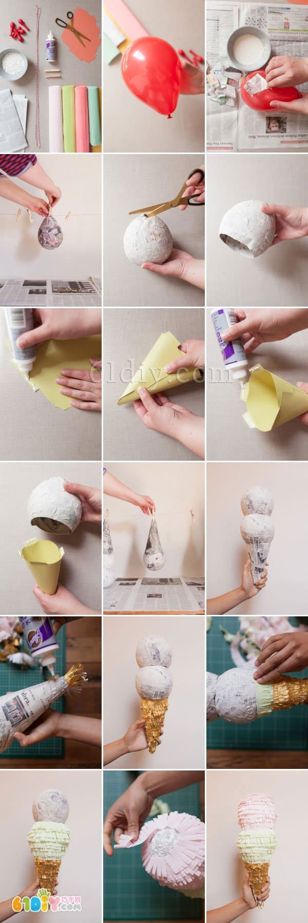 Summer DIY making ice cream cone