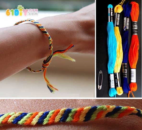 Multicolored hand rope weaving tutorial