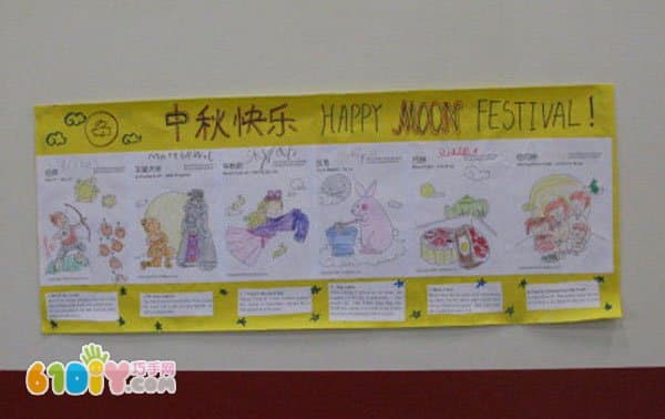 Mid-Autumn Festival cartoon coloring map