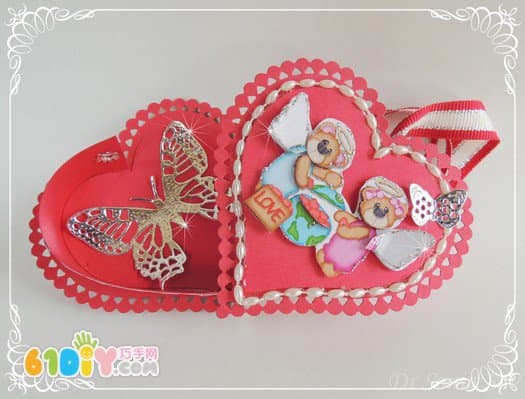 Handmade heart shaped gift box