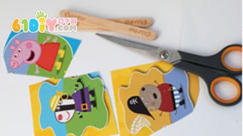 Ice cream stick DIY game hand puppet