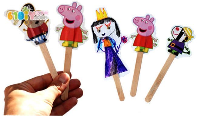 Ice cream stick hand puppet