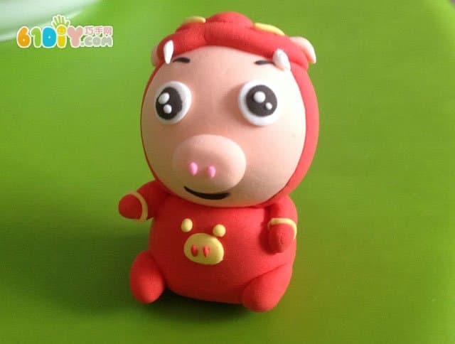 Ultralight clay handmade pig man